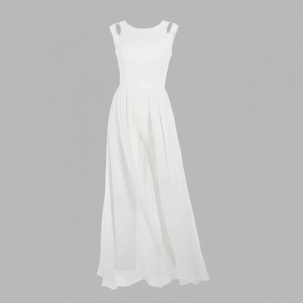 Ärmelloser Jumpsuit Weiß | Damen Jumpsuit Sommer