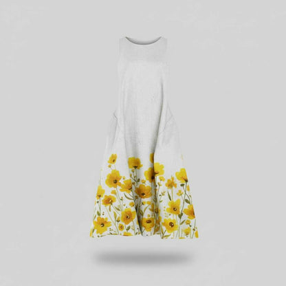 Blumenmuster Midi Kleid für Damen | Sommermode