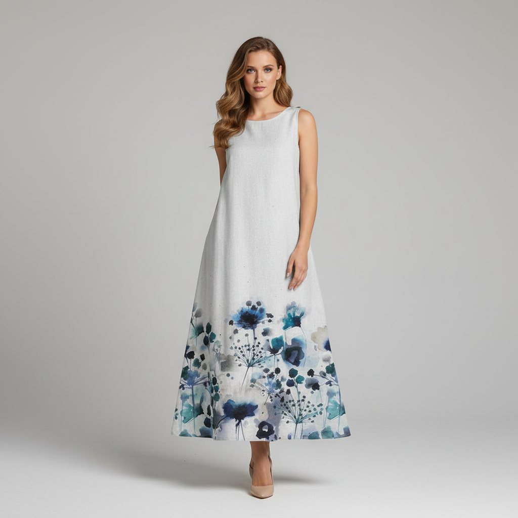 Blumenmuster Midi Kleid für Damen | Sommermode