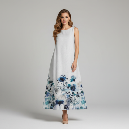 Blumenmuster Midi Kleid für Damen | Sommermode