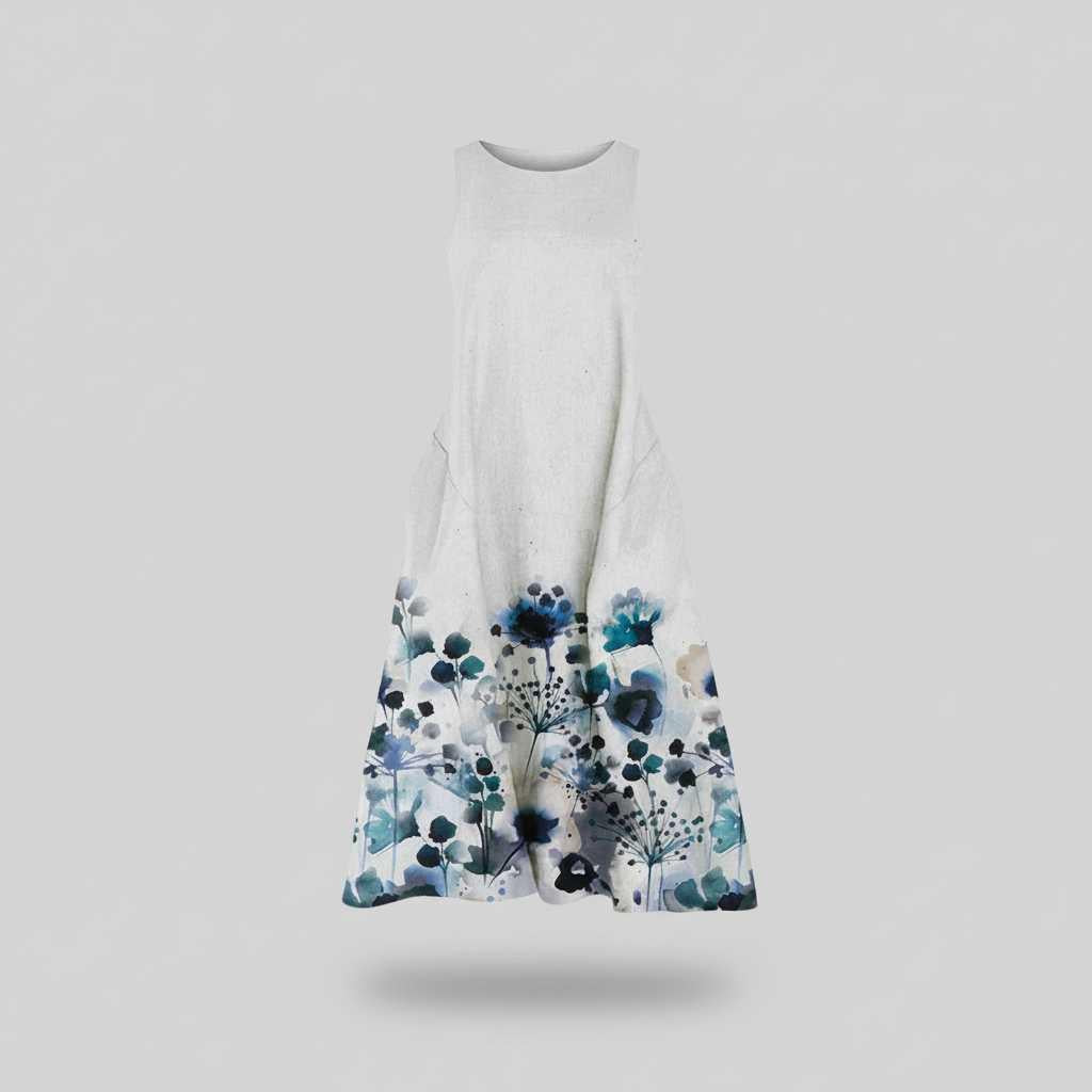 Blumenmuster Midi Kleid für Damen | Sommermode