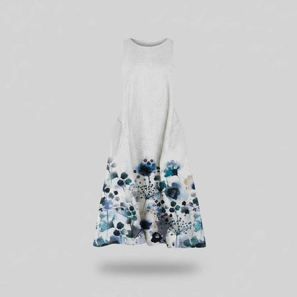 Blumenmuster Midi Kleid für Damen | Sommermode