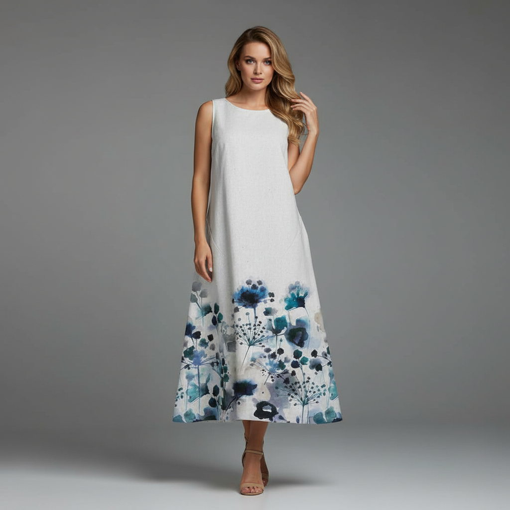 Blumenmuster Midi Kleid für Damen | Sommermode
