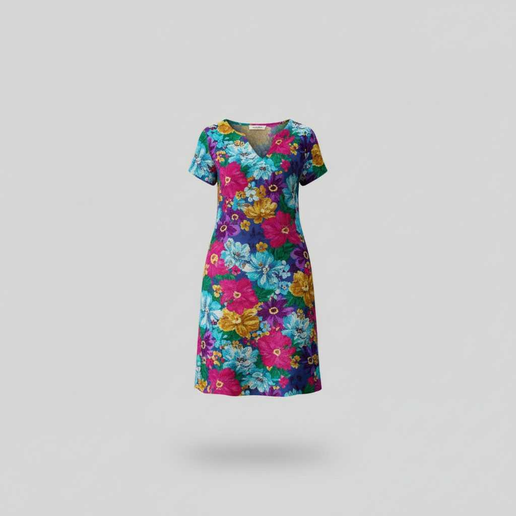 Blumenmuster Sommerkleid | Damen Mini Kleid