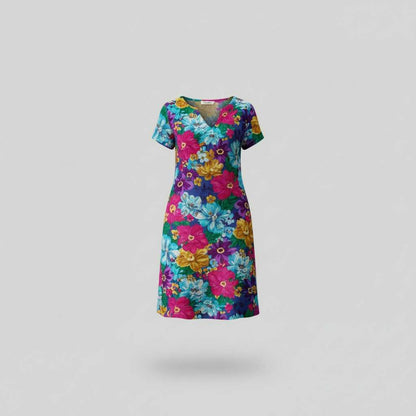 Blumenmuster Sommerkleid | Damen Mini Kleid