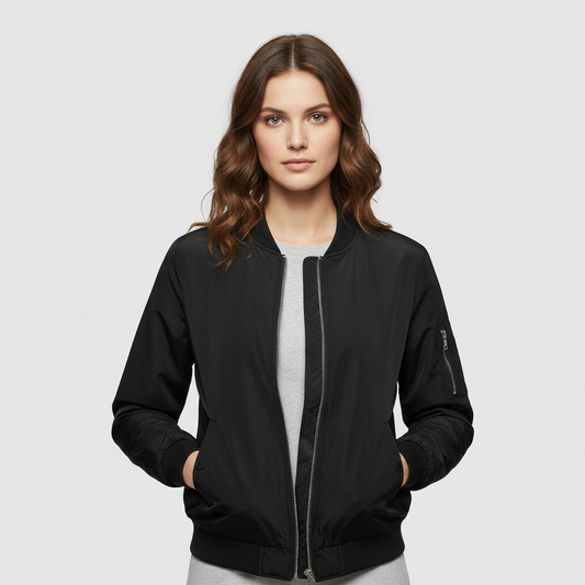 Damen Bomberjacke | Sportliche Kurzjacke mit Reißverschluss