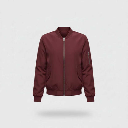 Damen Bomberjacke | Sportliche Kurzjacke mit Reißverschluss