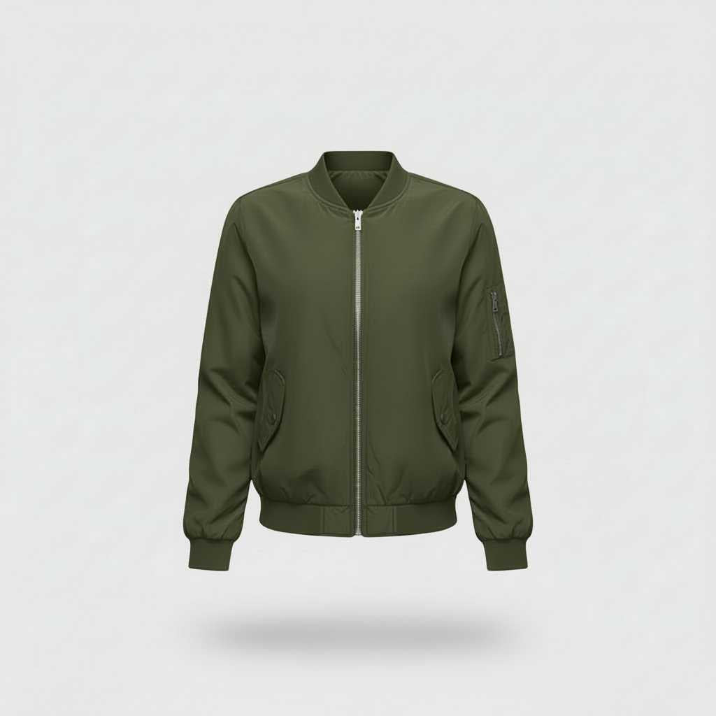 Damen Bomberjacke | Sportliche Kurzjacke mit Reißverschluss