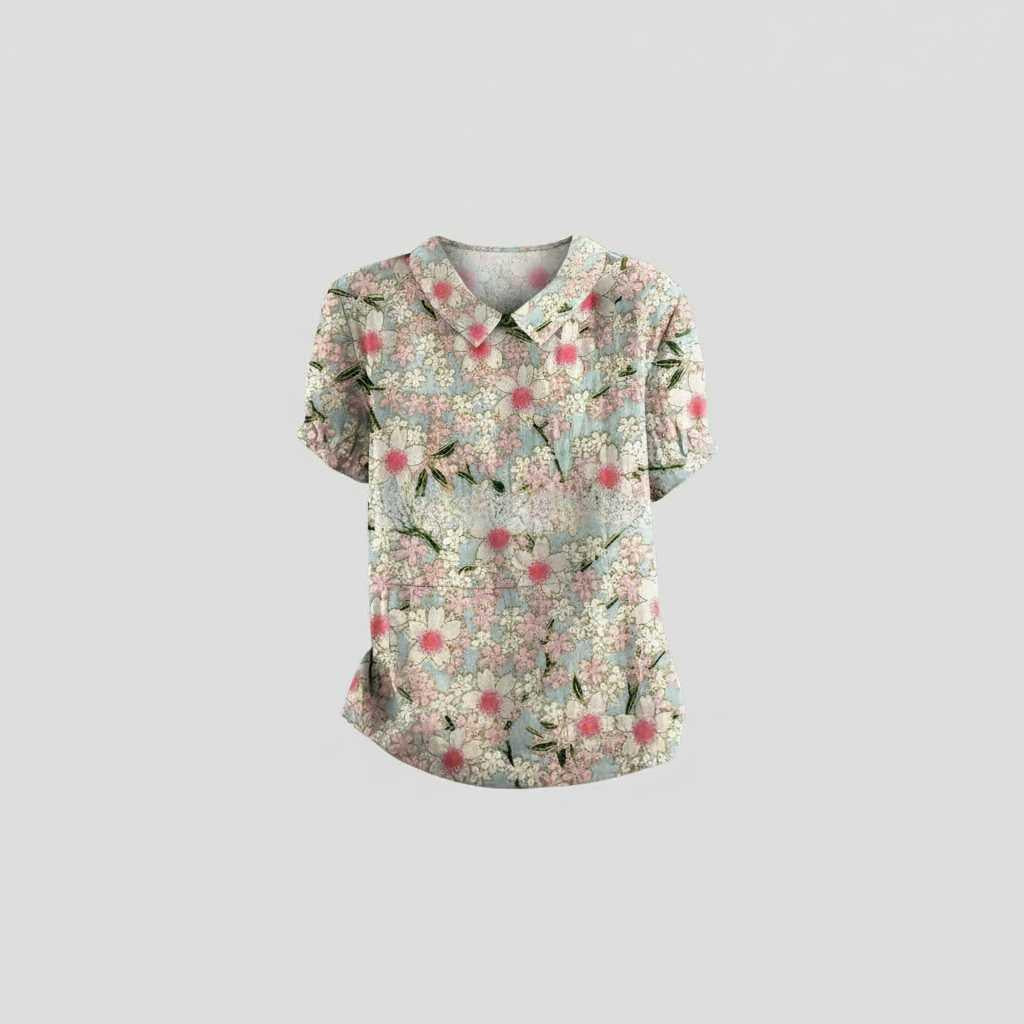 Damen Vintage Bluse mit Blumenmuster | Lässige Mode