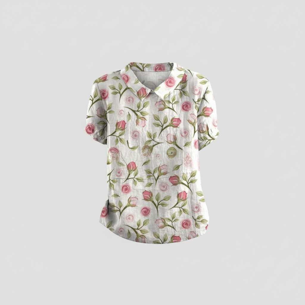 Damen Vintage Bluse mit Blumenmuster | Lässige Mode