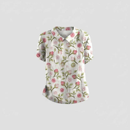 Damen Vintage Bluse mit Blumenmuster | Lässige Mode