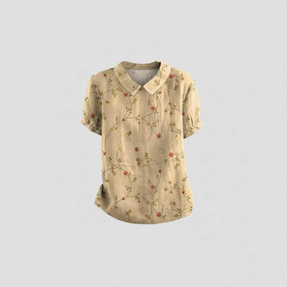 Damen Vintage Bluse mit Blumenmuster | Lässige Mode