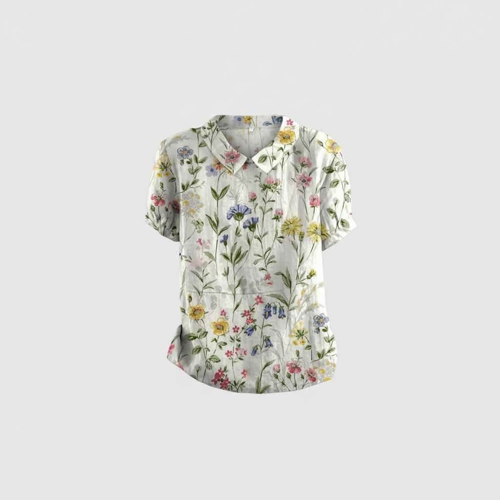 Damen Vintage Bluse mit Blumenmuster | Lässige Mode
