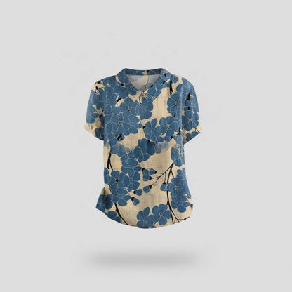 Damen Vintage Bluse mit Blumenmuster | Lässige Mode